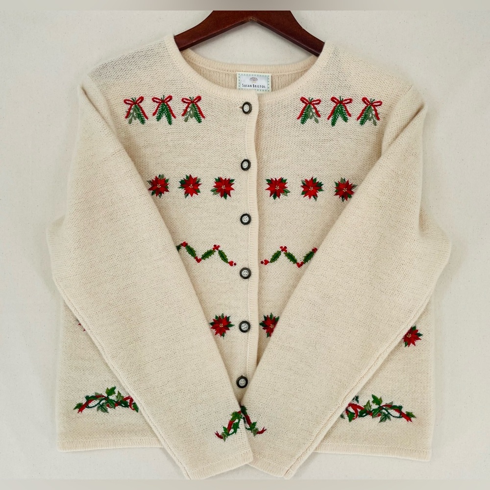 Vintage Susan Bristol Christmas Cardigan Sweater - Picture 2 of 7